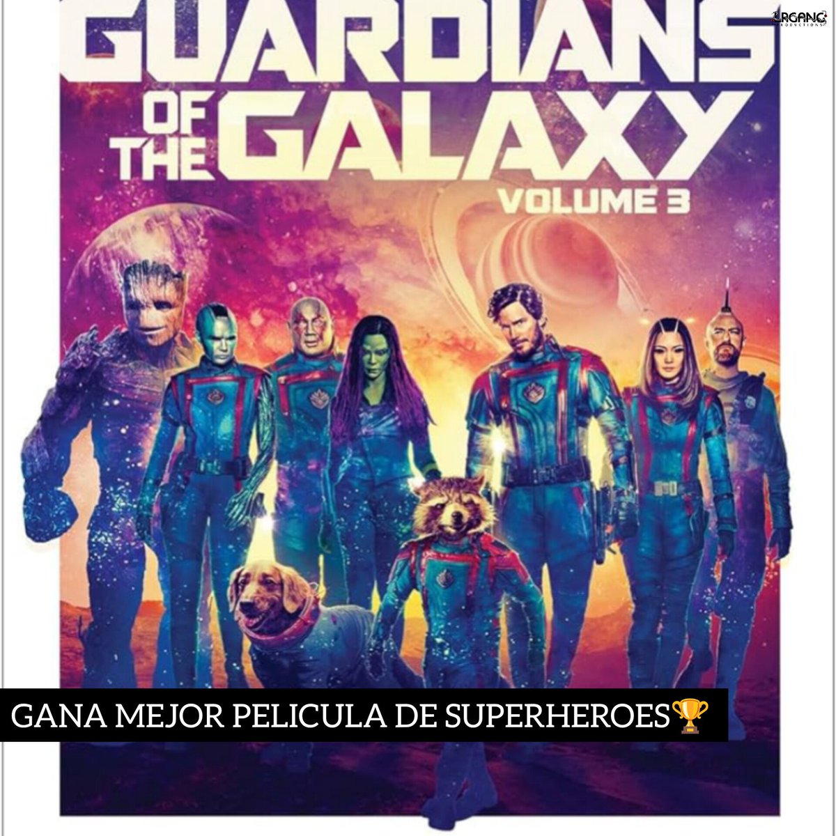 GANADORA🏆

#GuardianesDeLaGalaxiaVol3 ha ganado en la categoría Mejor Película de Superhéroes en los #SaturnAwards🤩