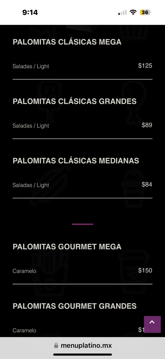 #cinemexteroba Cuidado con las palomitas de <a href="/Cinemex/">Cinemex</a>  El costo de “crecer” tu combo de grande a mega, es el mismo ($125) que comprar un mega adicional! Una forma burda de robarte