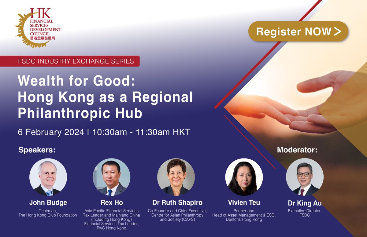 Final Call: Unveil the Power of Philanthropy in Hong Kong! 
 
FSDC issuing a final call for you to join us on an enlightening journey! We invite you to secure your spot by registering:lnkd.in/gHTbQHpr