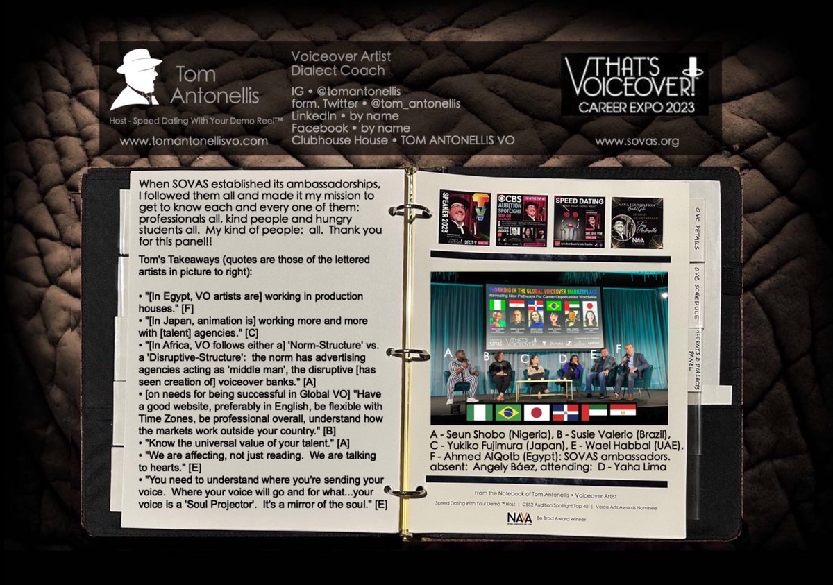 @ThatsVoiceover Expo 2023 | #tvo23 Recap Series 4/22 - author of this post: @tom_antonellis Follow here (&on IG, FB & LIn - give ‘em a Follow/Like - and keep up w/ this 22-part series! Thx 4 following & I welcome ur comments, shares & reposts - #tomantonellis, #voiceover artist