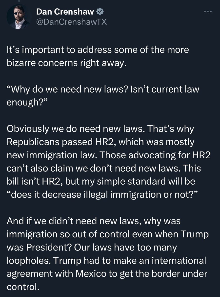 RonFilipkowski's tweet photo. Dan Crenshaw disagrees with Mike Johnson. https://t.co/xeykU2jgj2