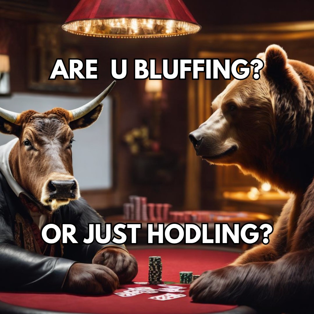 WeAreBlockHype's tweet photo. Crypto poker: Bulls go for the jackpot, bears play the long game, and the rest of us are just trying not to fold under FOMO pressure. 👀

#Bitcoin #ETH #SOL #Crypto https://t.co/GJlZUQKJ9l