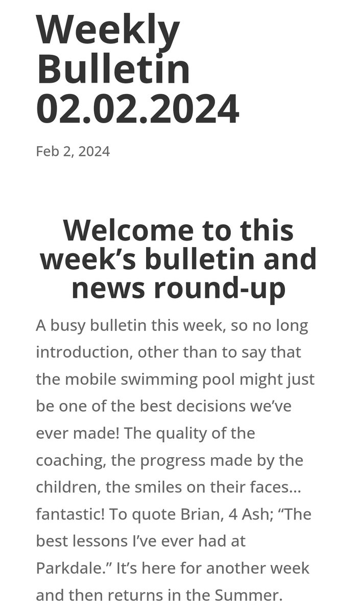 Thank you for the amazing feedback @parkdalecarlton we are looking forward to meeting Year 3 this week! 

<a href="/ELITE_Swim_UK/">ELITE Swimming UK “Pools to Schools”</a> #poolstoschools  #schoolswimming