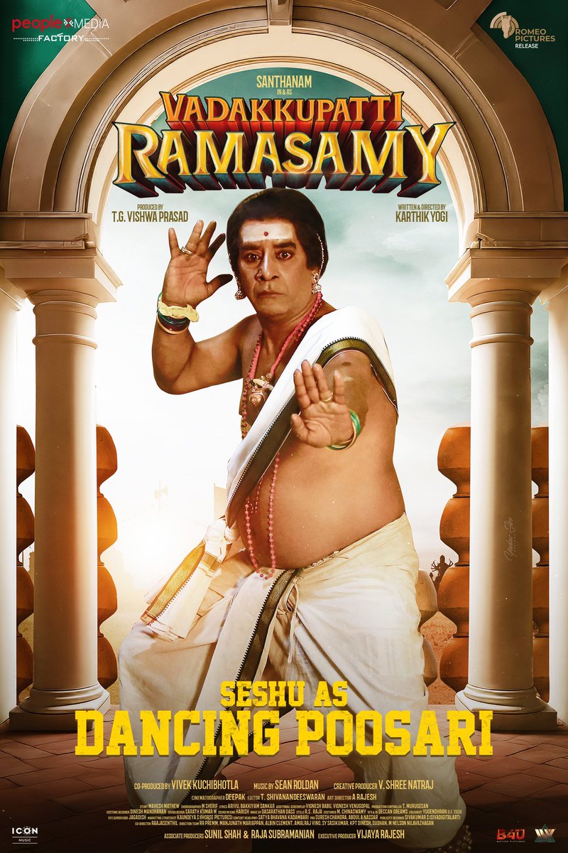 karthikyogidir's tweet photo. One of the finest actor in industry -Seshu na
U deserve this recognition and success for all ur hardwork and struggle 
#VadakkupattiRamasamy ❤️ https://t.co/ZnB7Hmr6gW