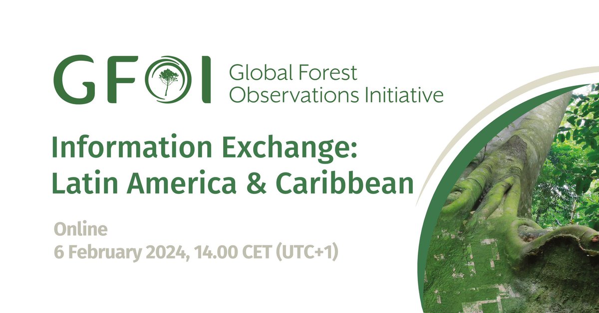 🌎 Don’t miss tomorrow at 14.00 CET the LAC Information Exchange on national forest monitoring systems and associated emissions measurement, reporting and verification procedures!   👉 Join the discussion: bit.ly/47j5ETL   #ForestMonitoring #GFOI #LAC