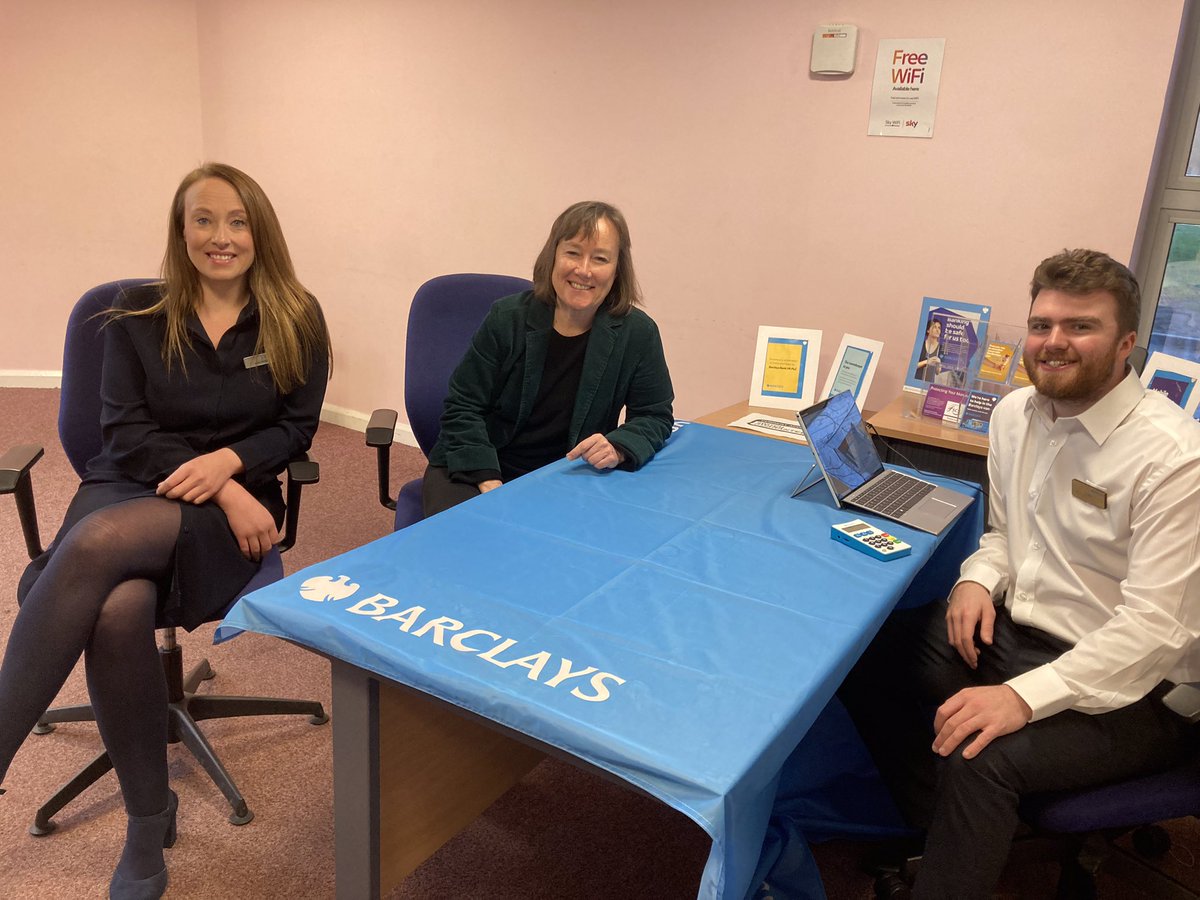 Great to welcome <a href="/JoStevensLabour/">Jo Stevens</a> to <a href="/BarclaysUK/">Barclays UK</a> community banking site at Pen Y Lan library. Open every week day Mon-Fri 9.30-4.30 (closed 12.30-1.30).
Come and say hello and discuss your banking with the local team. Pls RT