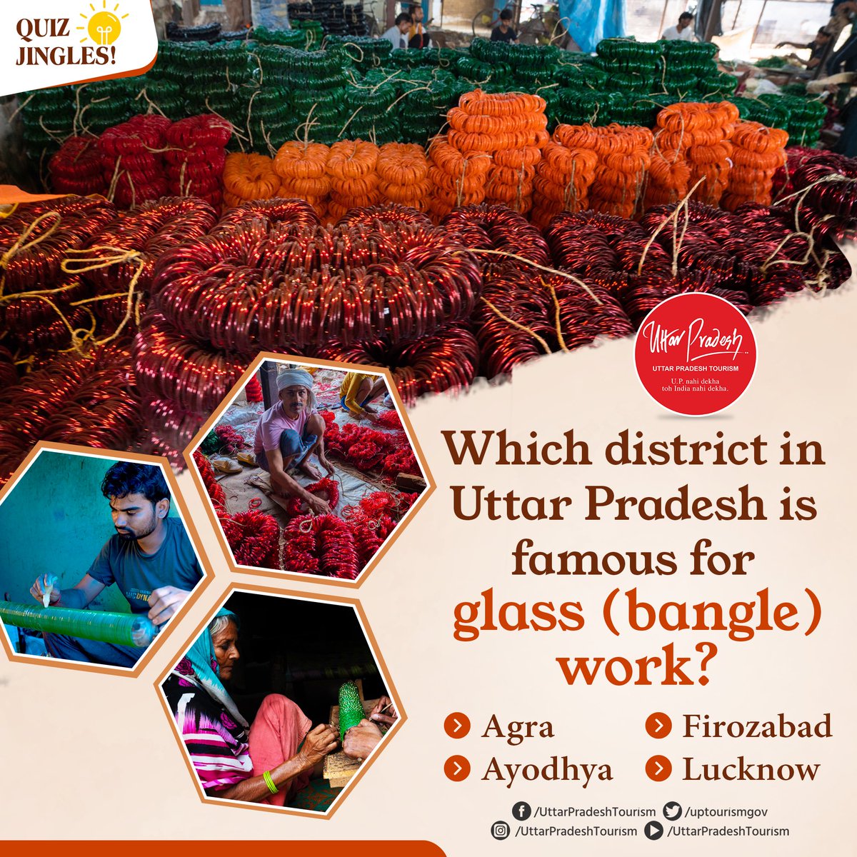 Let us know your answers in the comment section!

#GuessThePlace #GuessTheAnswer

#GlassBangles #UPTourism #UttarPradesh

@MukeshMeshram