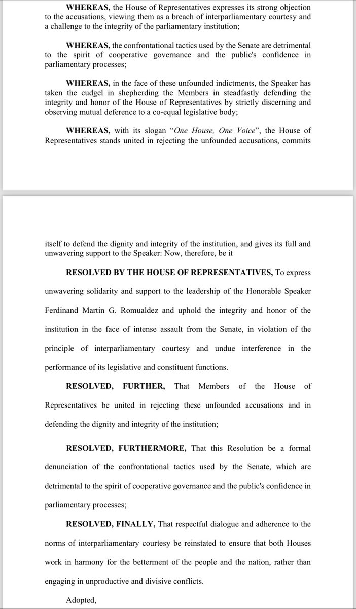 Tina PanganibanPerez (@tinapperez) on Twitter photo Here is a copy of the resolution which was signed by at least 283 members of the House. <a href="/gmanews/">GMA Integrated News</a> <a href="/gmanewsbreaking/">GMA Integrated News Breaking</a> Here is a copy of the resolution which was signed by at least 283 members of the House. <a href="/gmanews/">GMA Integrated News</a> <a href="/gmanewsbreaking/">GMA Integrated News Breaking</a>