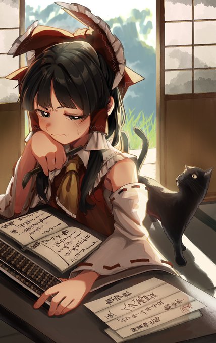 宴会後の憂鬱みたいな霊夢さんが描きたかった。 