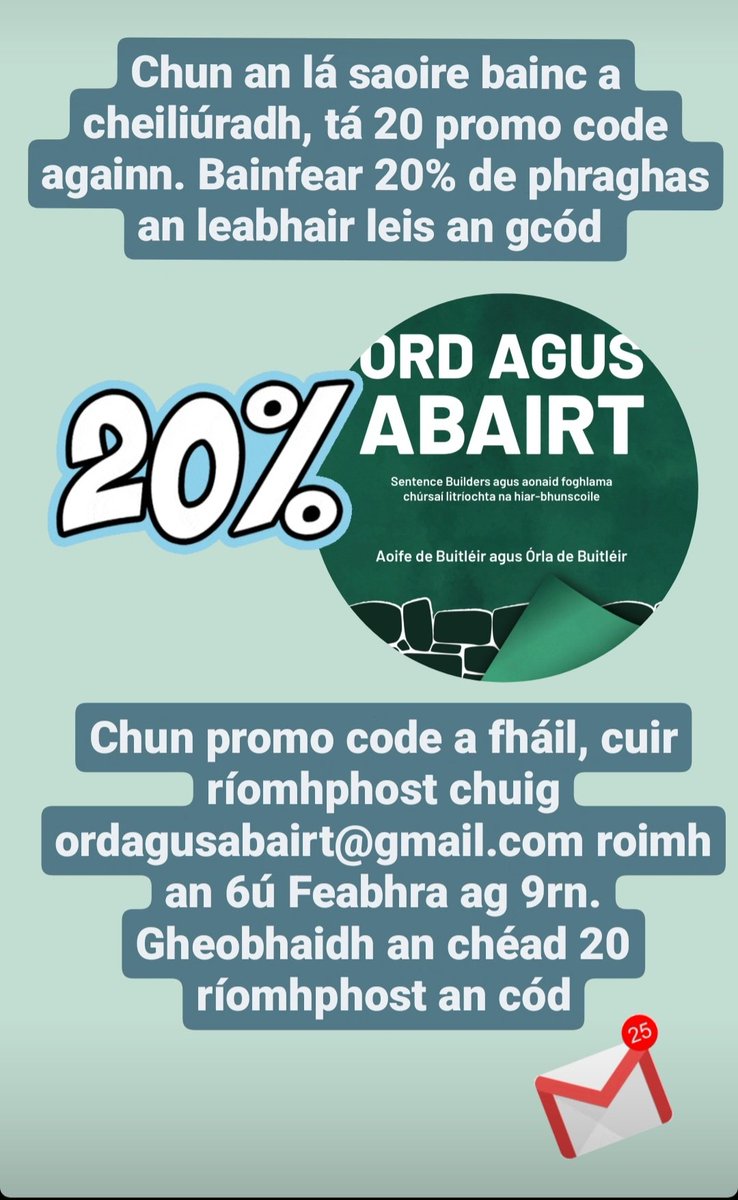 🌟🌟 Lascaine ar an leabhar ar fáil/ Promo code available🌟🌟 Féach ar na sonraí thíos👇 Check the details below 👇 #ordagusabairt #gaeilge #sentencebuilders #promocode #Irish #litríocht #múinteoir #juniorcycleirish #seniorcycleirish #bankholiday #stbridget