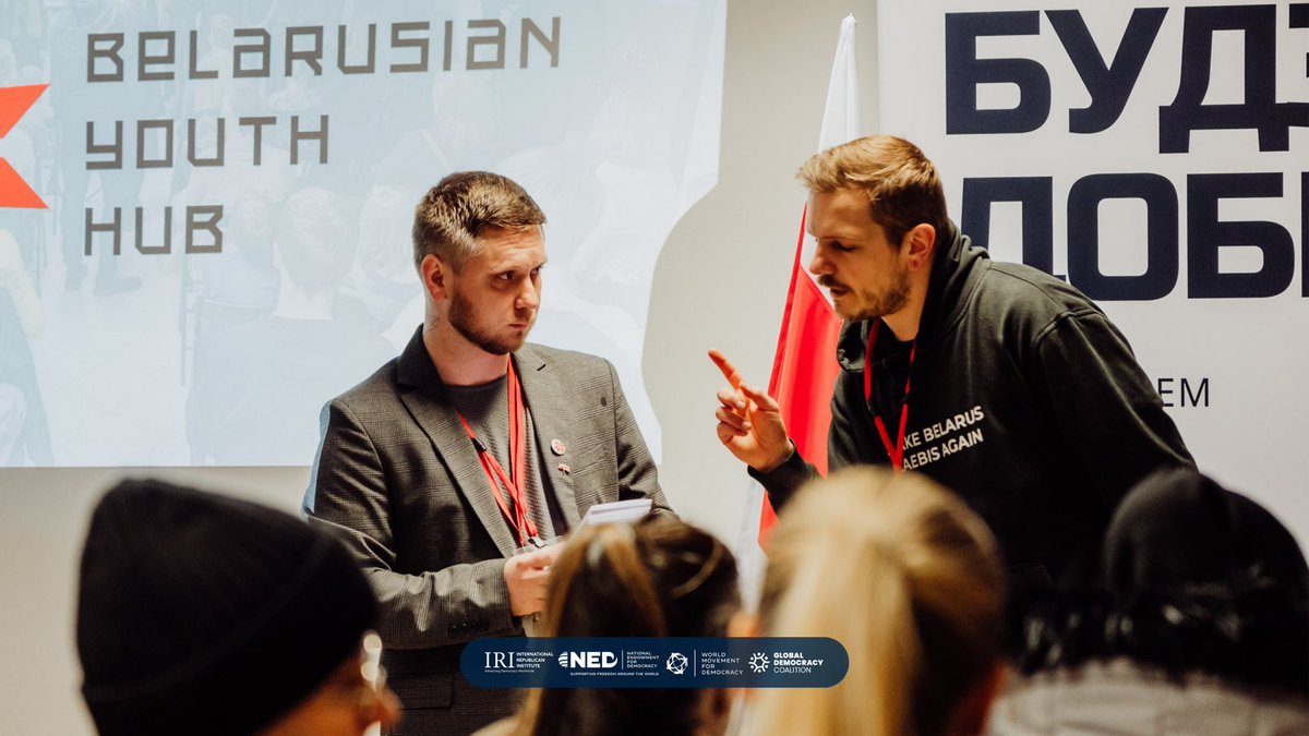 IRIGenDem's tweet photo. At the @IRIglobal #GenDemSummit, participants embarked on a powerful journey of connection at the Belarus Hub. Engaging in heartfelt conversations with resilient refugees and members of the Belarusian diaspora, they witnessed the firsthand impact of an authoritarian regime. ✊

We encourage you to amplify the voices of the Belarusian people and stand with those fighting for democracy. Share this post using #BelarusSolidarity #GlobalUnity #DemocracyMatters and visit the Беларускі Моладзевы Хаб to learn more about their critical work.