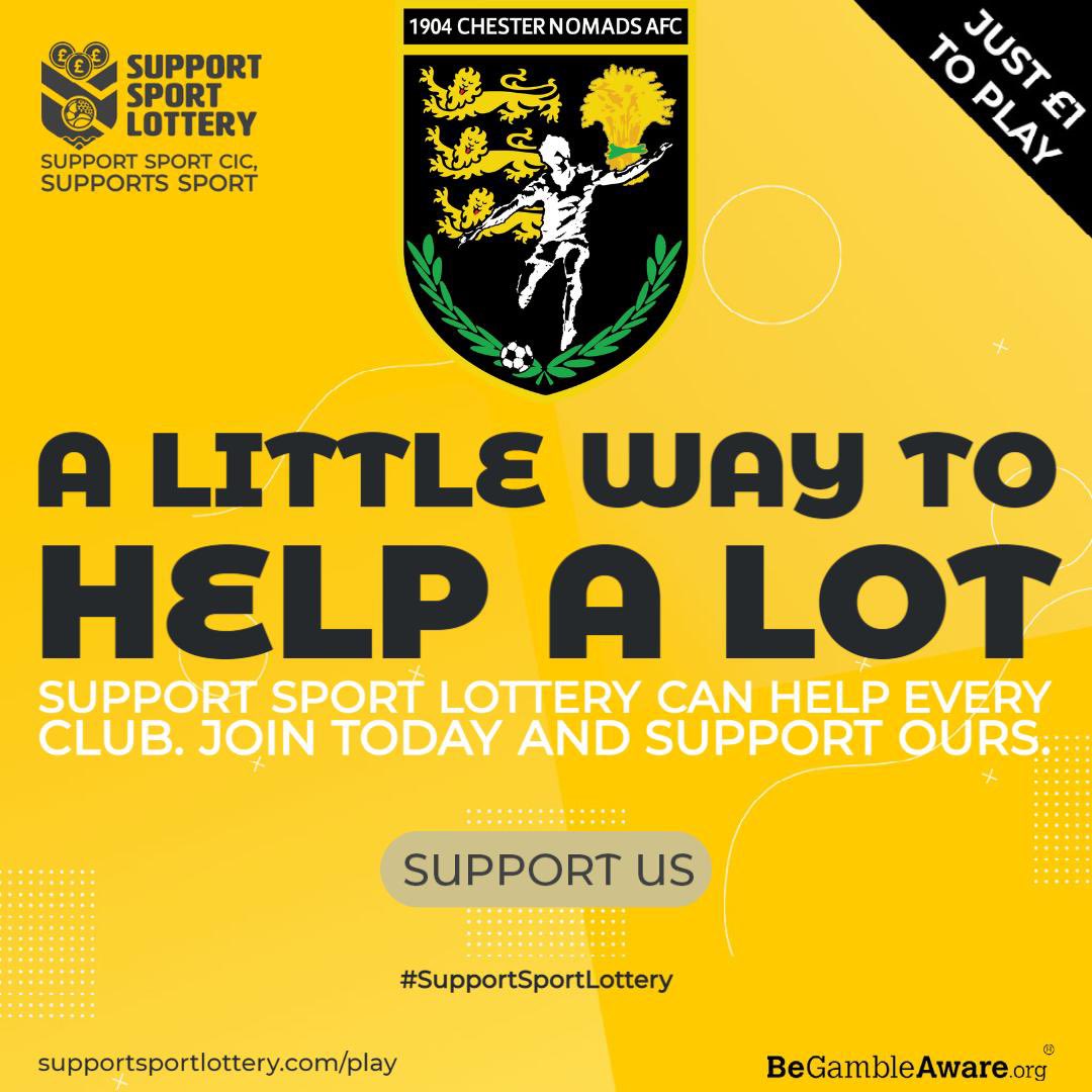 ChesterNomads's tweet photo. https://t.co/0VM6kO2oNO

We’ve launched our own lottery 😱

Fancy winning £25k? Well now you can! 

With every single pound spent the club will receive 50p. All money raised will be used to maintain and improve our fantastic facilities 

Thanks for your support https://t.co/rBKMPwrQTa