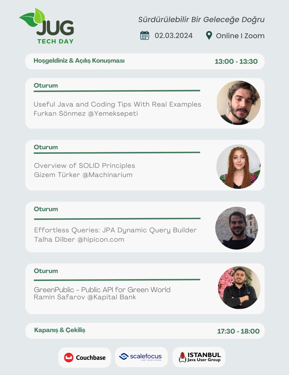 jug_istanbul's tweet photo. Yazılımda sürdürülebilirliğe katkı sağlamak amacıyla gerçekleştireceğimiz #JugTechDay etkinliğine  @temavakfi'na bağışlarınız ile destek olabilirsiniz.💚

Geleceğe yeşil bir dokunuş için bize katılın! 
🌍https://t.co/wvV8fICrkl 

#JUGIstanbul #Software #Sustainable #Tech 🌿 https://t.co/s1ZJ1pNmt0
