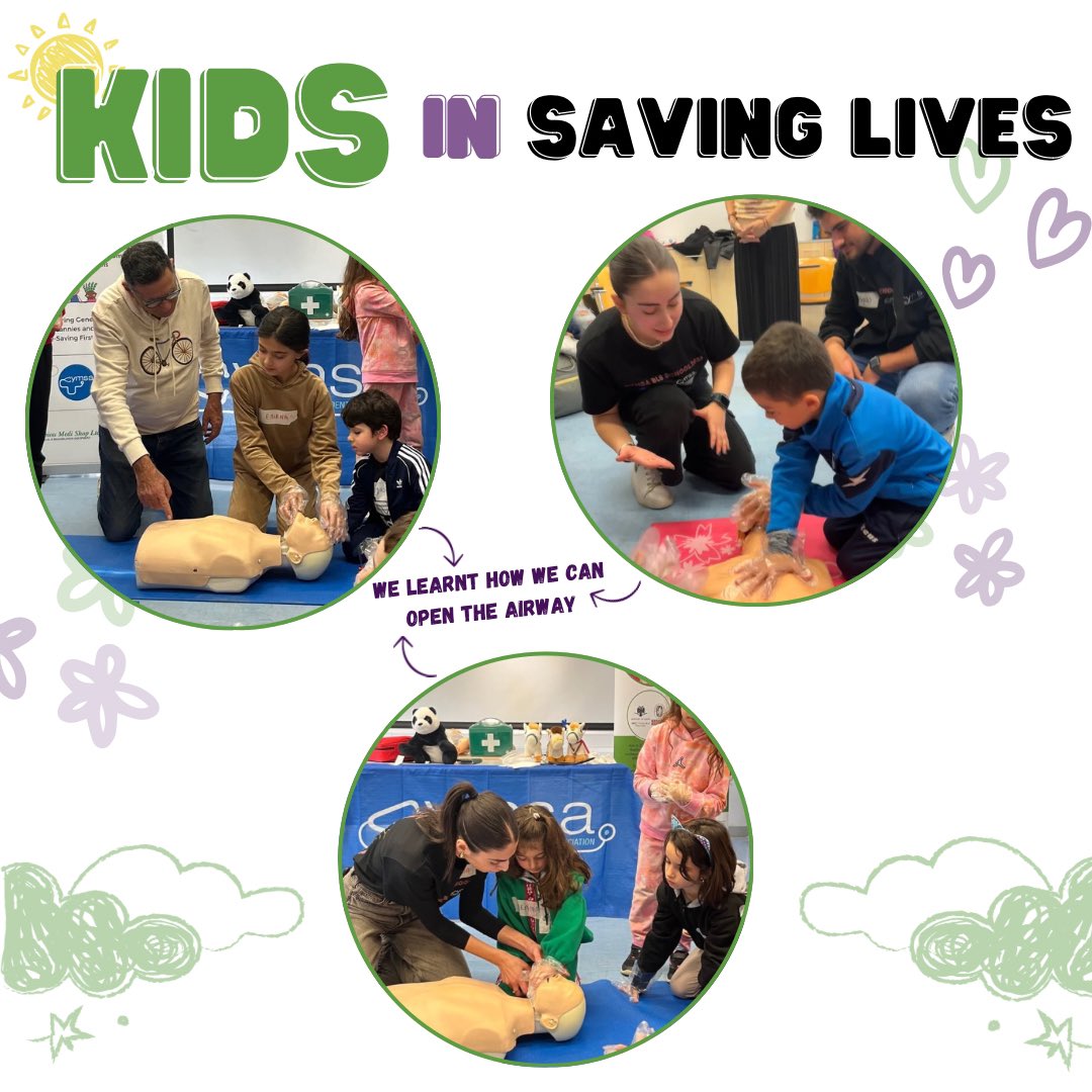 CyMSAmed's tweet photo. Grannies and Kids first-aid course for kids from 3 to 7 years old took place at Shiacolas Educational Center of Clinical Medicine. 🤍
Thank @mkt_firstaid for the oportunity and, thanks to @ProcopiouMediSh for their contribution.
#cymsamed #cymsa #scome https://t.co/VAuDSg1ctn