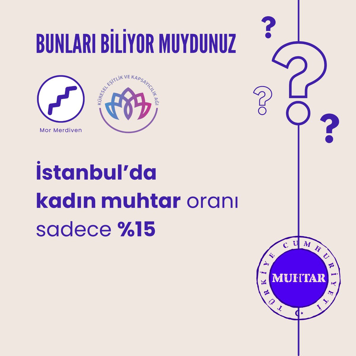 MorMerdivenAgi's tweet photo. Kadın muhtar oranı sadece %15. Daha fazla kadın liderle güçlenen mahalleler için adım atmamız gerekiyor! 💪 #CinsiyetEşitliği #KrizYönetimi #KüreselEşitlikveKapsayıcılıkAğı #MorMerdiven @aysekasikirik_ https://t.co/VWjH9AxQbA