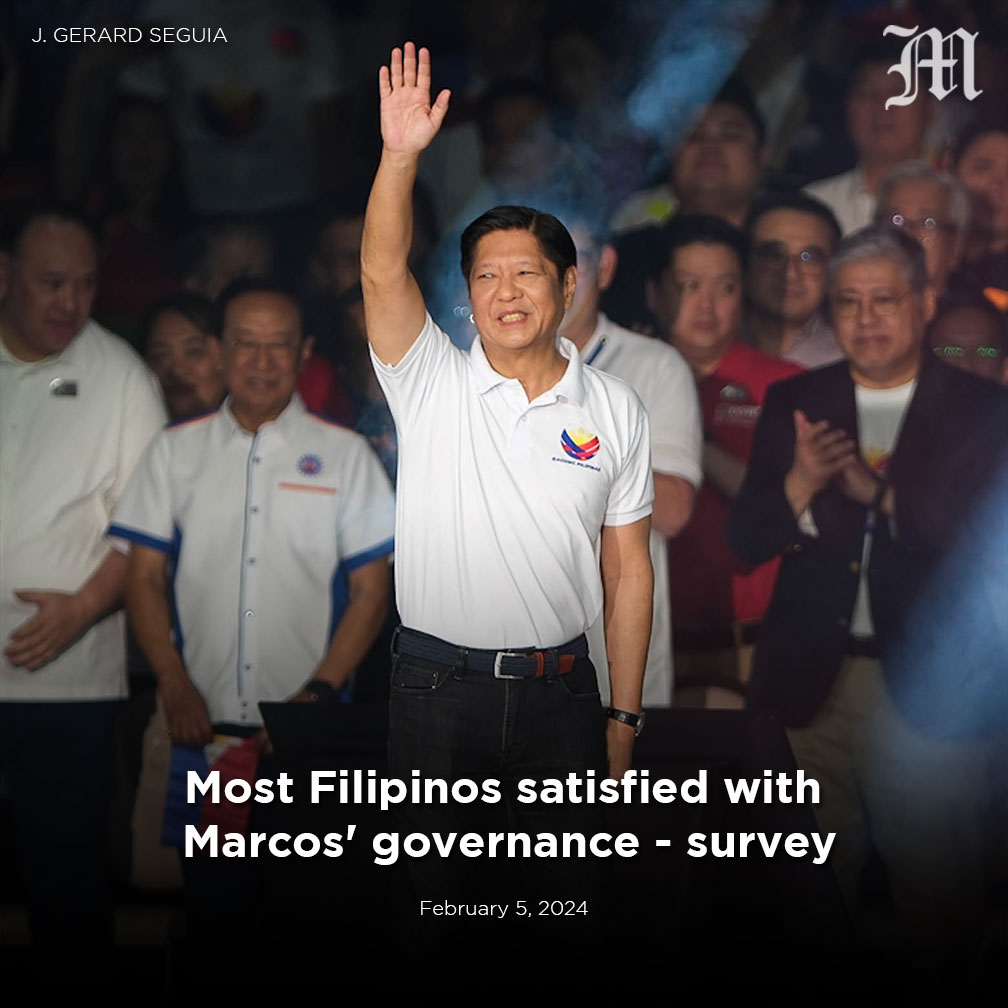 MANILA, Philippines: Most Filipinos are satisfied with the way President Ferdinand Marcos Jr. is governing the nation, the latest Tugon Ng Masa survey of independent research firm OCTA Research showed.

READ: tmt.news/1931192