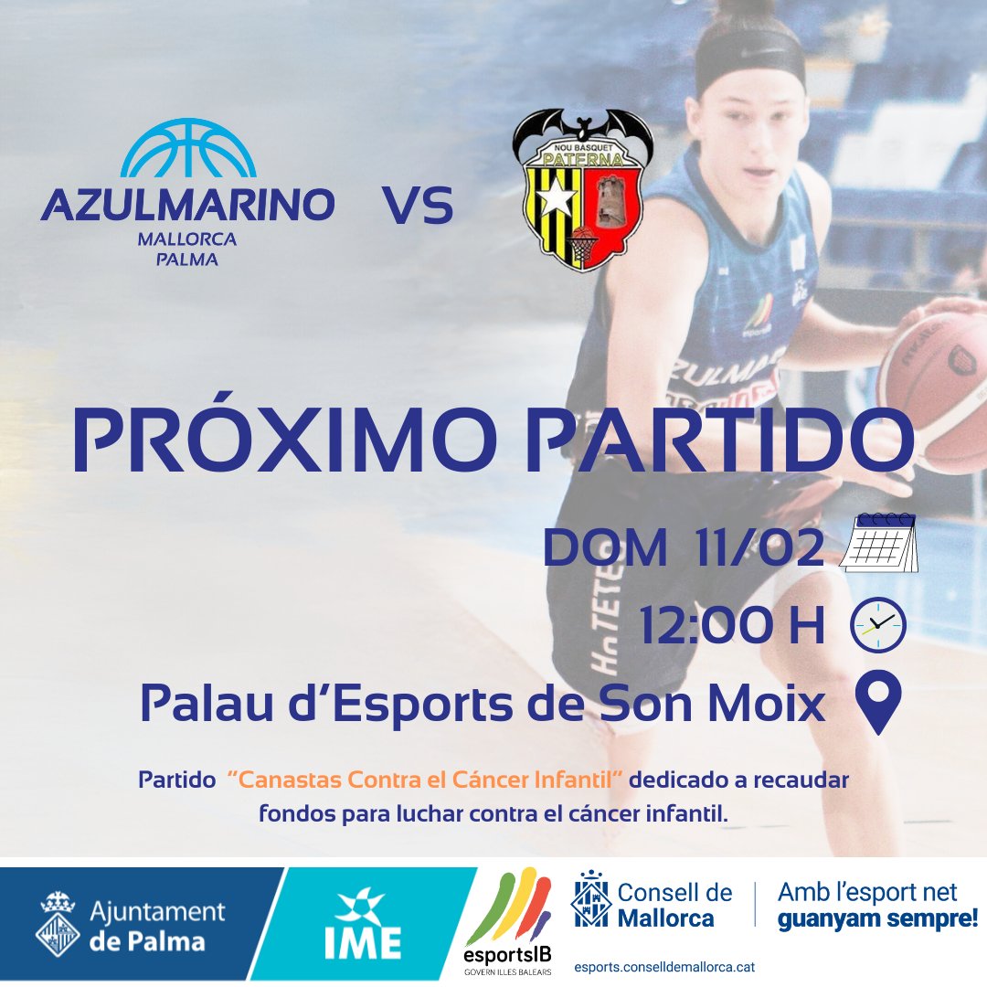 Feliz semana afición!🩵

Nosotras estamos centradas desde 𝐘𝐀 en el partido del domingo en 𝐒𝐎𝐍 𝐌𝐎𝐈𝐗📍queremos volver a ganar con vosotrxs!🏀🦈

J2️⃣1️⃣ #LFChallenge
🗓11/02
🕛12:00
🆚️ <a href="/basquetpaterna/">Nou Bàsquet Paterna</a>
🏠Son Moix
📺FEB Tv
🎟 ticketmaster.es/event/azul-mar…

#SumatAlRepte #TeamBuron