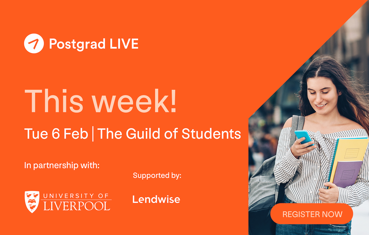 Postgrad LIVE Liverpool is THIS WEEK! Speak with various university representatives face to face to get advice to suit you. Ask questions on anything, from funding to courses and applications, or just seek general Masters advice! Register now: findamasters.com/events/postgra…