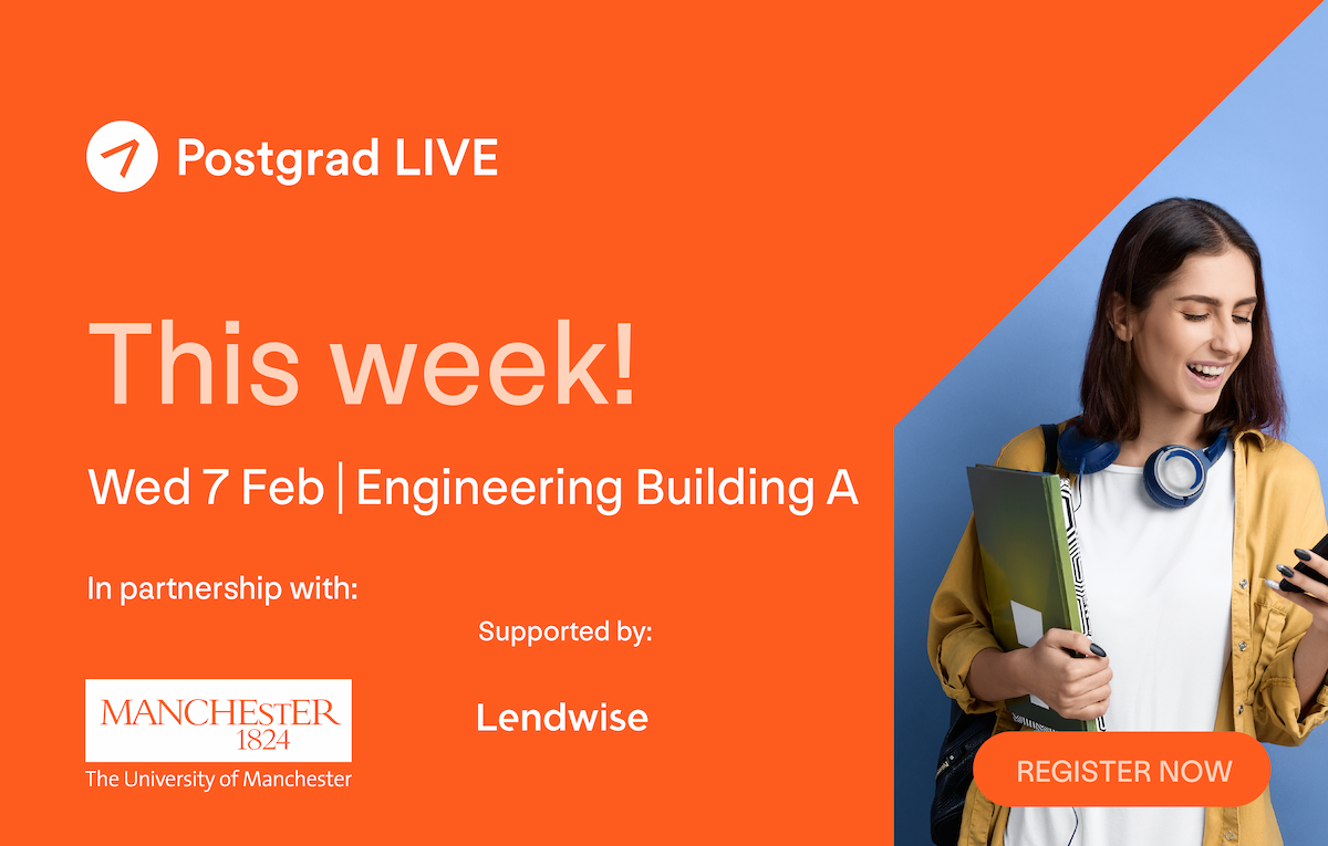 Postgrad LIVE Manchester is THIS WEEK! Speak with various university representatives face to face to get advice to suit you. Ask questions on anything, from funding to courses and applications, or just seek general Masters advice! Register now: findamasters.com/events/postgra…