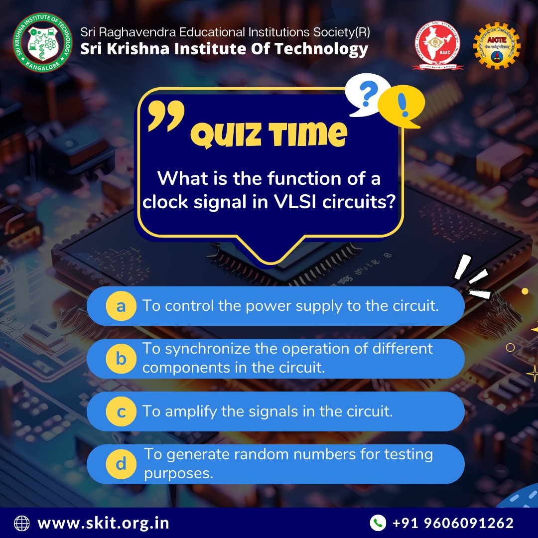 Challenge your VLSI knowledge with this quiz!
Share it with your VLSI expert friend and see if they can ace it! Time to put those VLSI Skills to the test!

#srikrishnainstituteoftechnology #vlsi #vlsiengineer #vlsiquiz #integratedcircuit #circuitdesign  #QuizChallenge