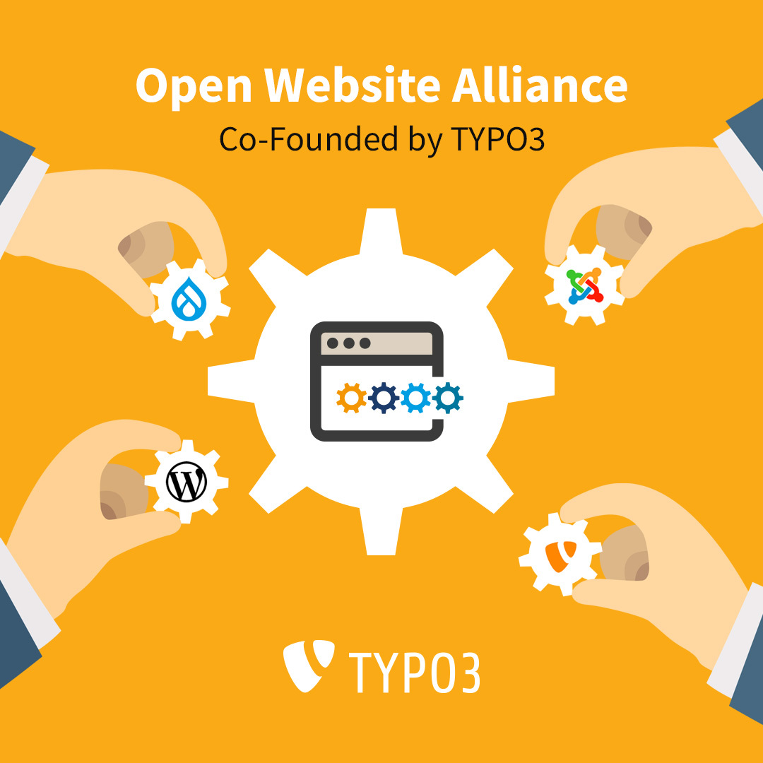typo3's tweet image. The international community organizations behind @drupalassoc , @joomla , #TYPO3, and @WordPress  have formed an alliance to promote #opensource software. 
They urge decision-makers to prioritize open source over proprietary systems. 

Read more here: buff.ly/3OwZ1q3