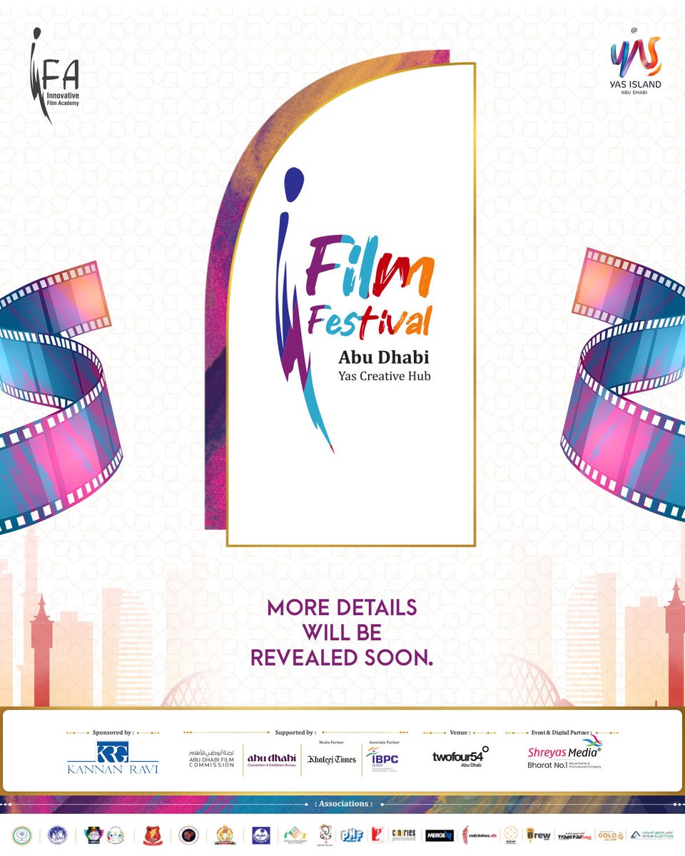 Lights, Camera, #FilmFestivalAbuDhabi 🎭🌟

It's time to immerse yourself in a whirlwind of entertainment, creative enlightenment, and cinematic celebration like never before.🎬🤩

STAY TUNED FOR MORE DETAILS.....

#InnovativeFilmAcademy @yasisland #KannanRavi @filmabudhabi