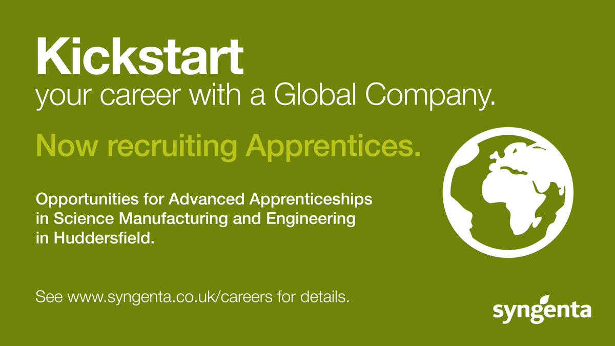 Kickstart  your career. We are now recruiting for our 2024 Apprenticeship intake. Apply at syngenta.co.uk/careers