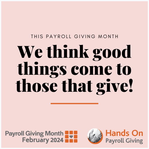 This Payroll Giving Month, we think good things come to those that give!

That's why, we are making a "grand" gesture with our competition...

🧡One lucky person will receive £1000.
🧡Plus, their chosen charity will receive £1000!

See full details here: handsonpayrollgiving.co.uk/pgmonth