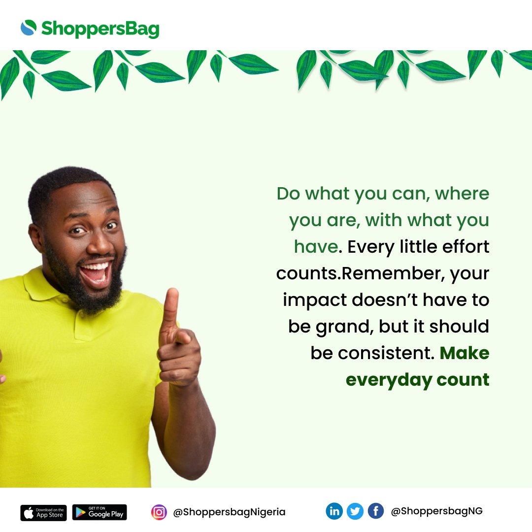 ShoppersbagNG's tweet photo. It's the start of a new week, an opportunity to be mindful of the environment. Every small action makes a difference.

#Newweek #Sustainability #Ecofriendly #Zeroplastic https://t.co/809XmvCOrh