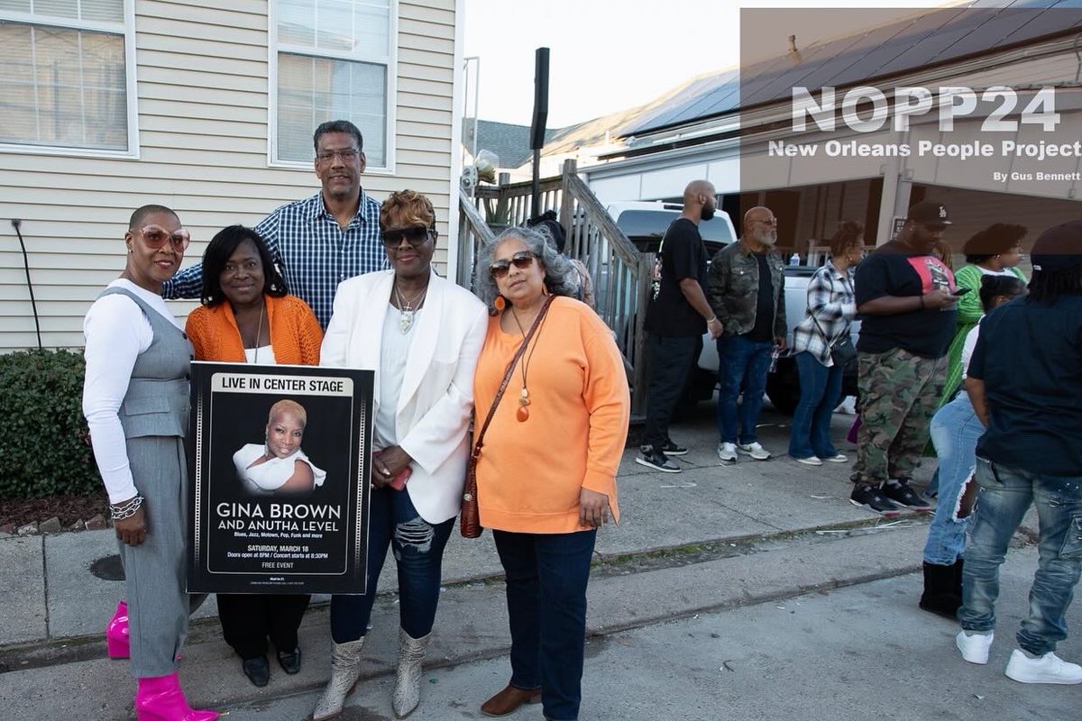 varionwalton's tweet photo. TOUCHED BY A LEGACY: To honor the memory, and legacy of .@GinaBrownSings, fans flocked to the late singer’s residence to reminisce, and perform her signature line dance, The G Slide! A befitting tribute attracting famed Photographer Gus Bennett/New Orleans People Project #GinaB https://t.co/a46ezbsGdt