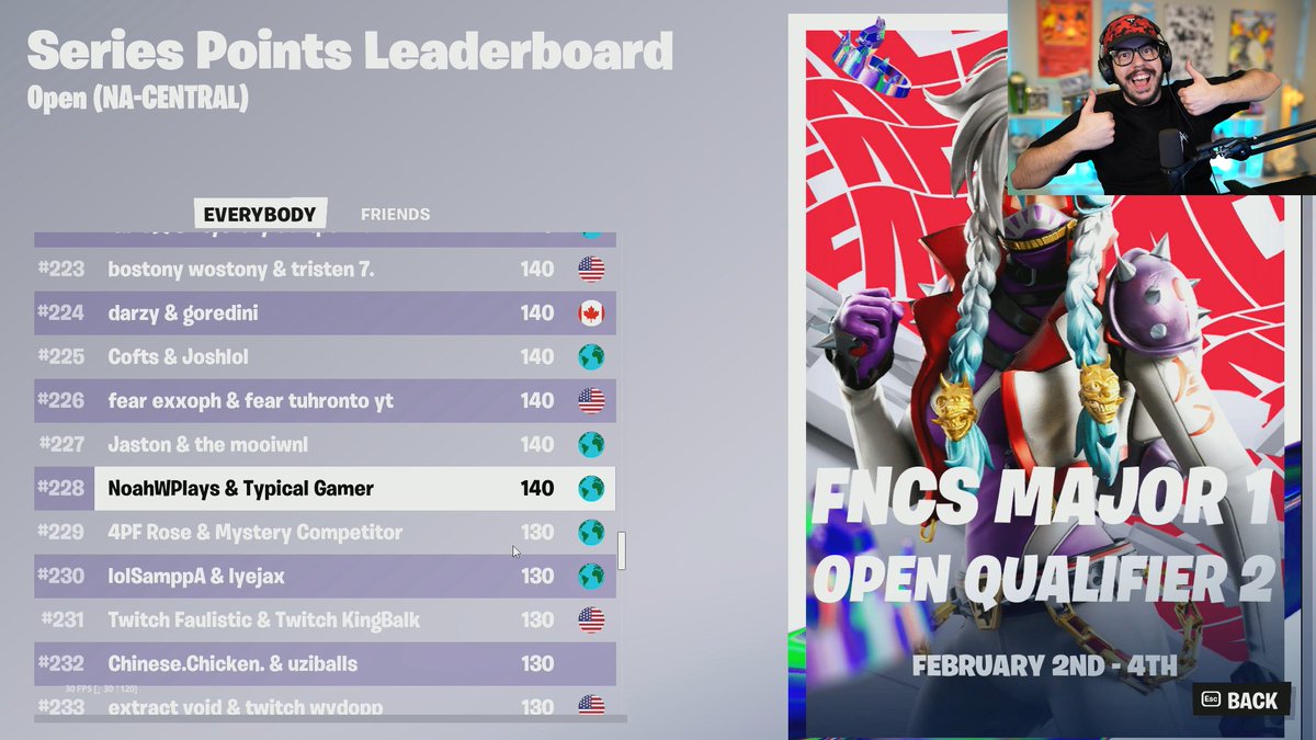 WE QUALIFIED FOR FNCS SEMI-FINALS! 🏆
LET'S FREAKING GOOOOOOOOO!!!!!! <a href="/NoahWPlays/">NoahWPlays</a> 

(go play my new 1v1 map pls: 2251-0701-3161)