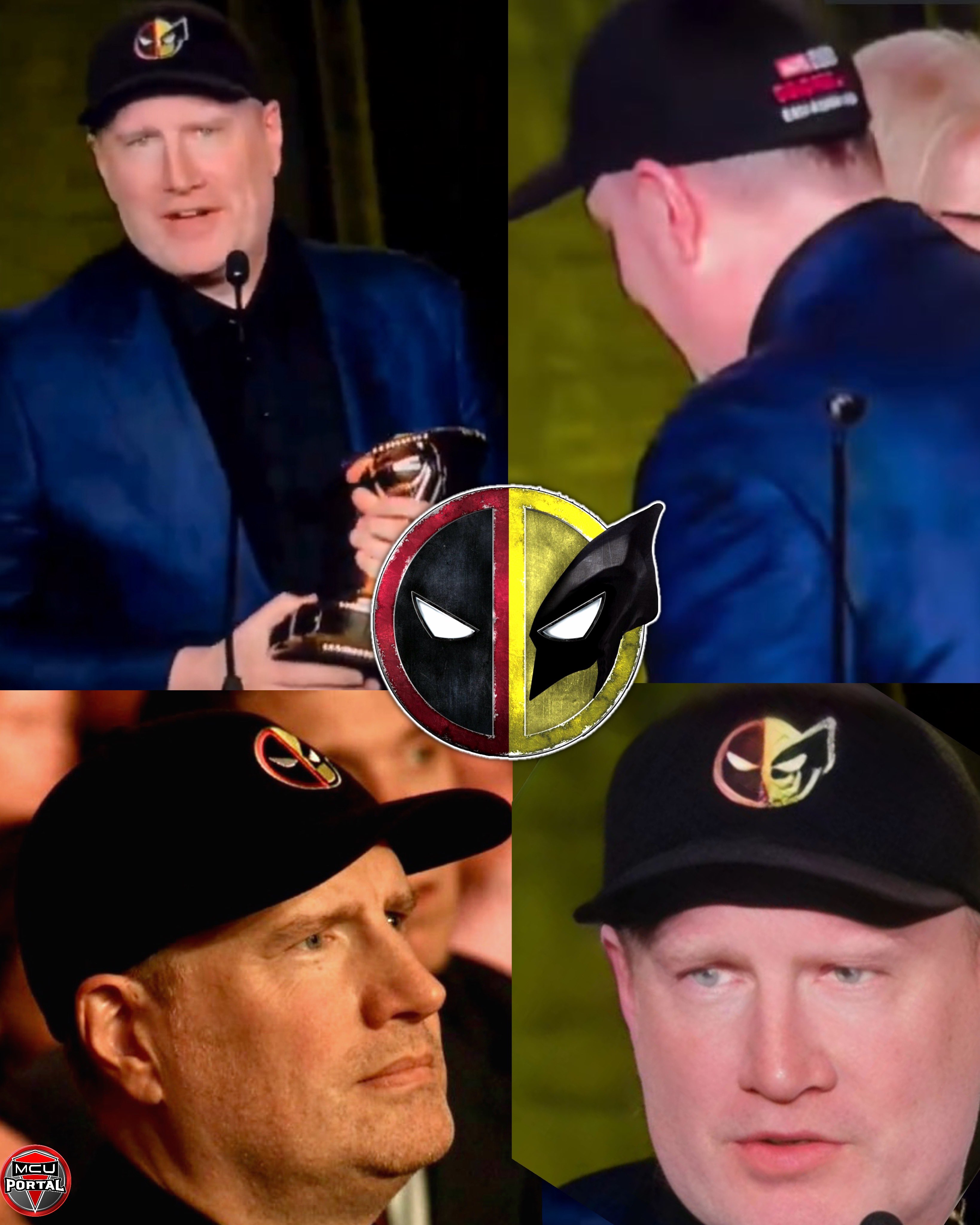 MCU Portal on X: "Kevin Feige wearing a #Deadpool3 cap sporting a new Deadpool/Wolverine logo, at the 2024 #SaturnAwards! ???????? I'm thinking it's going to be named either: “Deadpool vs Wolverine” or “