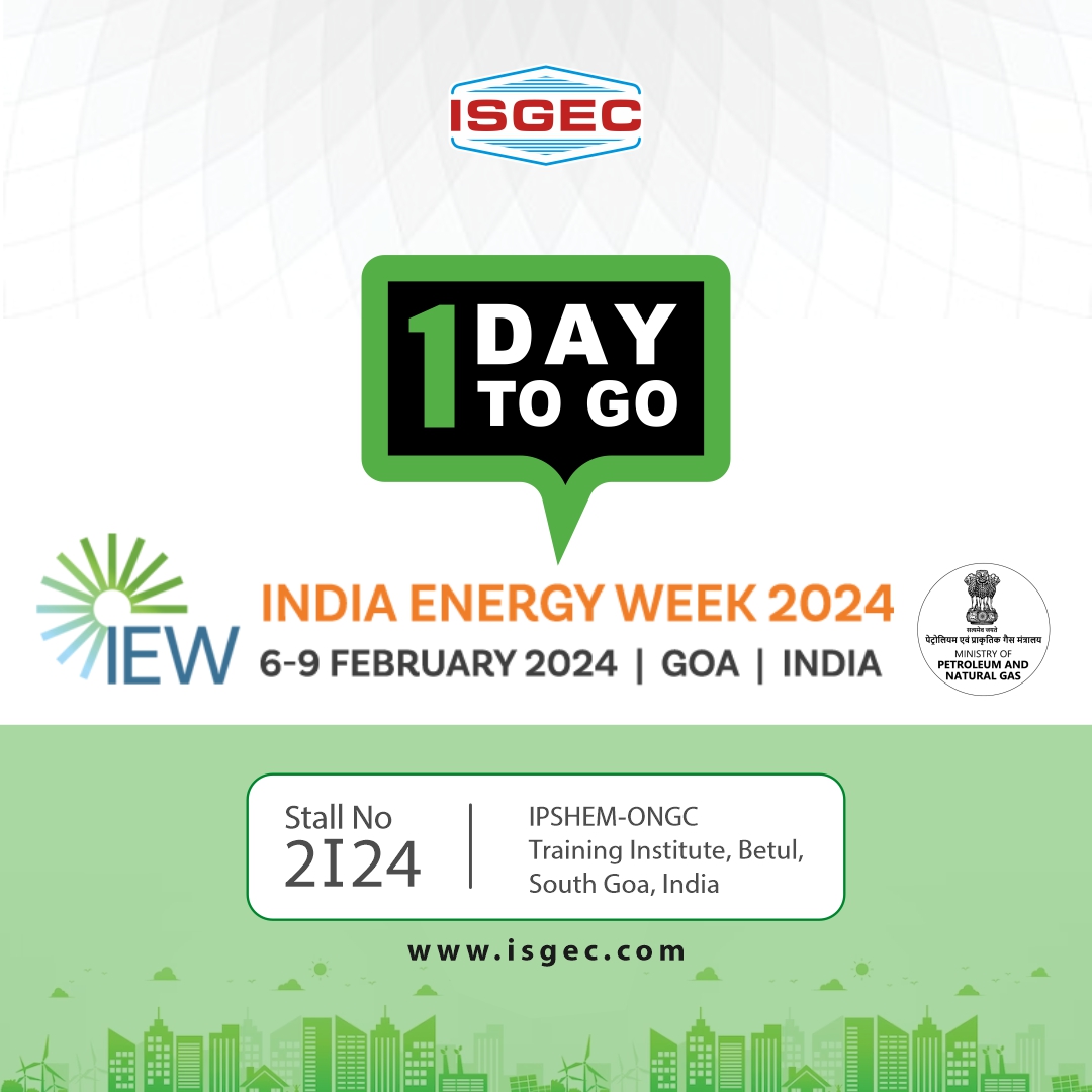Isgec_engg's tweet photo. Just 1 day to go!

We look forward to welcoming you at the upcoming #IndiaEnergyWeek to witness our cutting-edge solutions.

Visit us at
Stall No: 2I24
Date: 6-9 Feb, 2024
Venue: IPSHEM-ONGC Training Institute, Betul, South Goa, India

#EnergyForTomorrow #EngineeringForExcellence https://t.co/biTQ9vAYAI