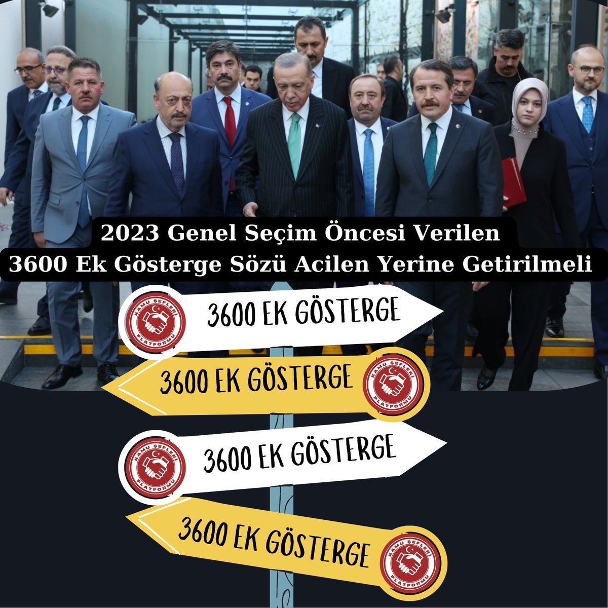 Sn. Bakanım <a href="/isikhanvedat/">Prof. Dr. Vedat Işıkhan</a>, önceki Bakanımız <a href="/vedatbilgn/">Vedat Bilgin</a> "Tasarı hazır, TBMM açılır açılmaz 3600 tasarısı TBMM'ne gelecek" dedi. Seçimden önce #BirinciDereceye3600 Ek Gösterge verilmeli.
#KamuŞefleri Platformu
<a href="/RTErdogan/">Recep Tayyip Erdoğan</a> <a href="/_cevdetyilmaz/">Cevdet Yılmaz</a>  <a href="/omerrcelik/">Ömer Çelik</a>