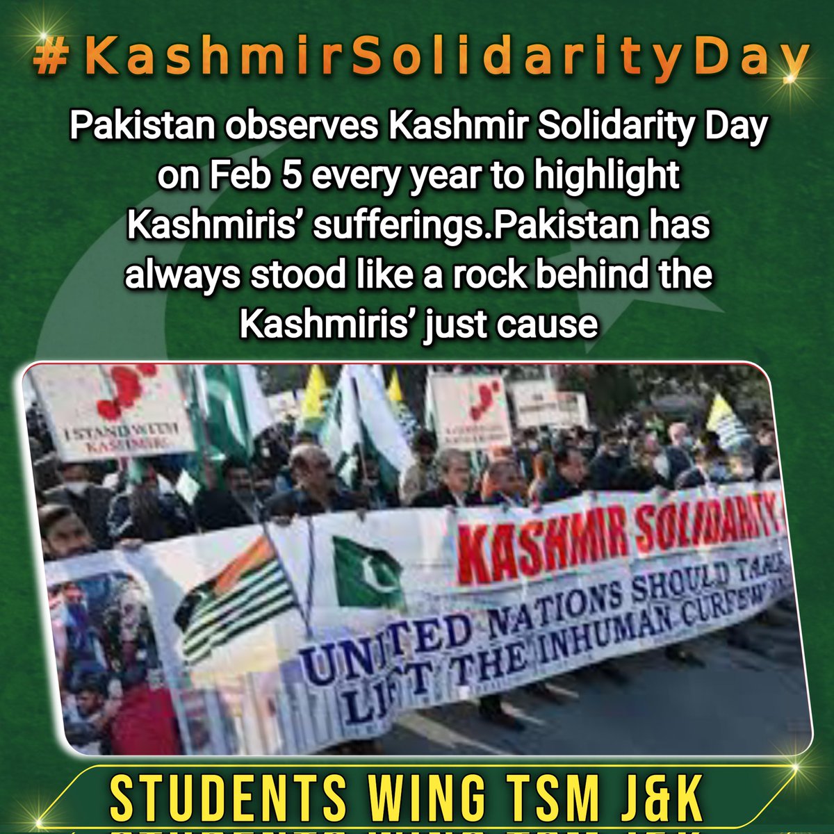 arshidawan101's tweet photo. #KashmirSolidarityDay

    •Pakistan stands with the Kashmiri people in their just struggle against Indian tyranny
    •Pakistanis are observing Kashmir Solidarity Day every year to reaffirm their support to Kashmiris https://t.co/ru6z1Lw72k