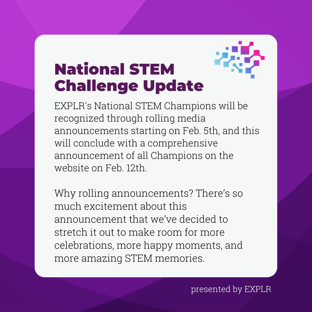 Looking forward to every minute of my job this coming week. #nationalstemchallenge <a href="/ExplrMedia/">EXPLR</a>