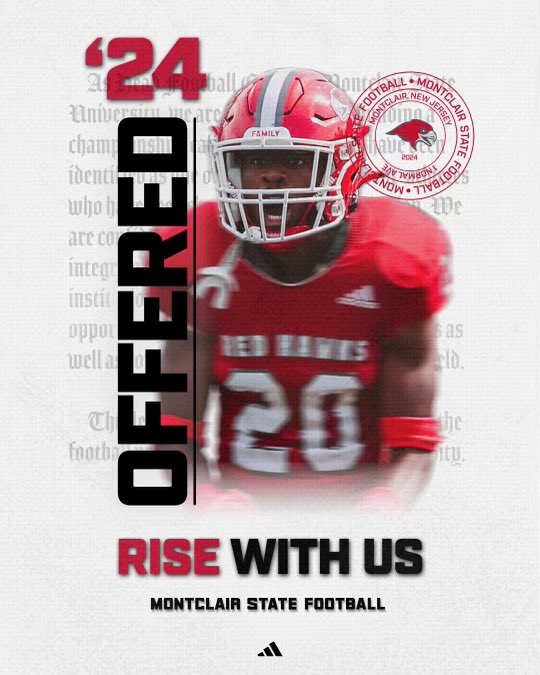 Josueblanco52's tweet photo. Blessed to have received an official offer from Montclair State University. Thank you to @CoachPalazz and @Coachliamnelson  for the amazing opportunity and support.🙏🏼 @Montclair_FB @EHSMinutemenFB #keeppounding https://t.co/qQ0MGueMGA
