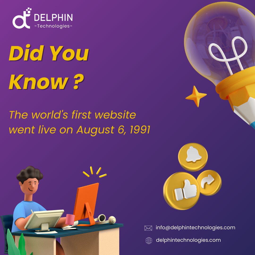 🌐 The world's first website went live on August 6, 1991, dedicated to information about the World Wide Web project. It was hosted on Tim Berners-Lee's NeXT computer.

#WebHistory #ITFacts #firstwebsite #webdevelopment