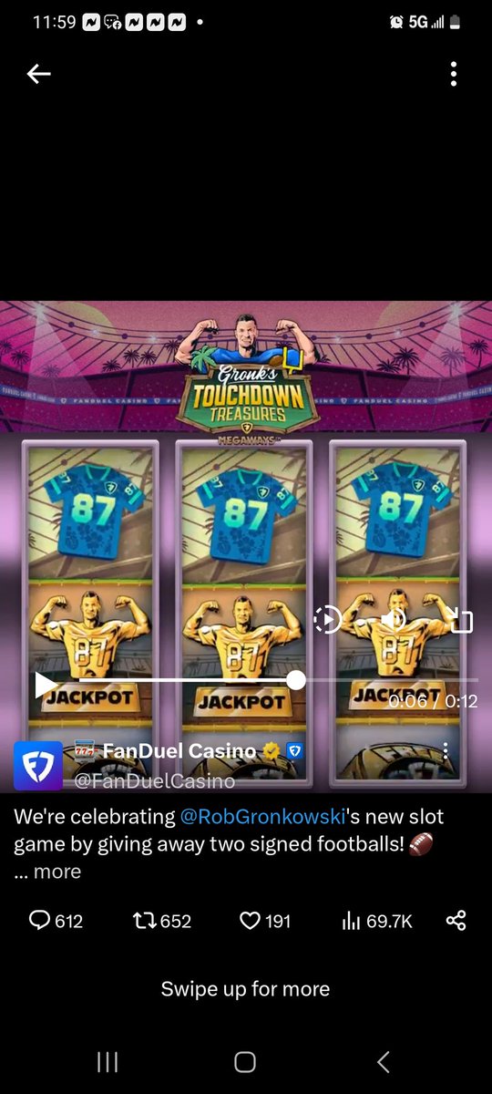 Skippy2579's tweet photo. @FanDuelCasino @RobGronkowski https://t.co/mnAE8OMd0N