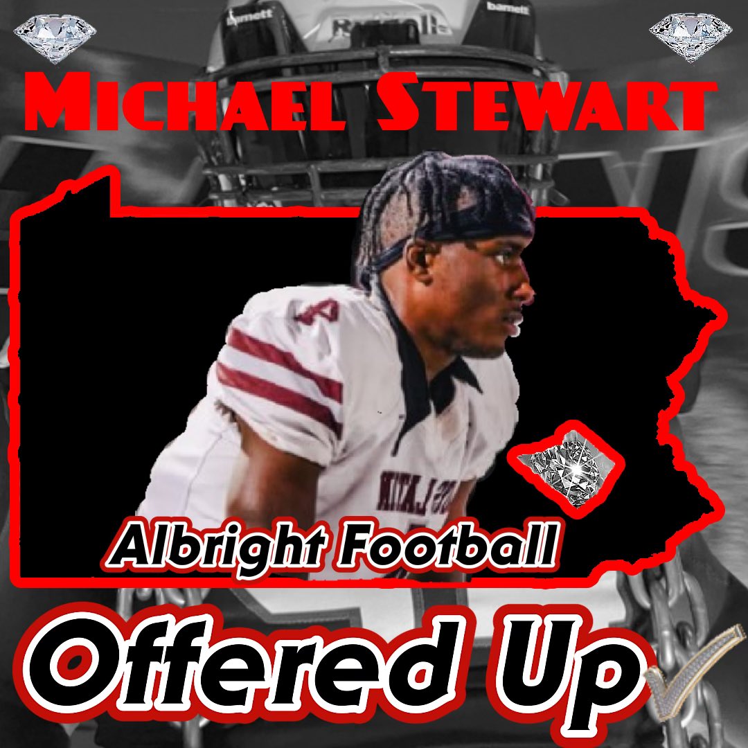Michael Stewart (@mikeyr4w) on Twitter photo After a great visit and conversation with <a href="/Isaac_Collins/">Isaac Collins</a> I am grateful to receive an offer from Albright College ! <a href="/CoachPajic/">Tom Pajic</a> <a href="/CoachWeaverAC/">Coach Weaver-Albright College HFC</a> <a href="/QBCoachCollins/">Coach Collins</a> <a href="/Albright_FBall/">Albright Football</a> <a href="/MarcusFultonFB/">Coach Fulton</a> After a great visit and conversation with <a href="/Isaac_Collins/">Isaac Collins</a> I am grateful to receive an offer from Albright College ! <a href="/CoachPajic/">Tom Pajic</a> <a href="/CoachWeaverAC/">Coach Weaver-Albright College HFC</a> <a href="/QBCoachCollins/">Coach Collins</a> <a href="/Albright_FBall/">Albright Football</a> <a href="/MarcusFultonFB/">Coach Fulton</a>