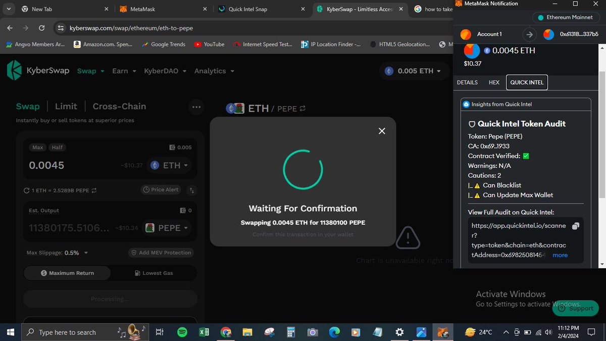 SwisherCrypto's tweet photo. @quickintel_ai @Cryptokenny786 @Adeelcrypto10 #QuickIntel #MetaMaskSnap https://t.co/NeefBJ3X20
