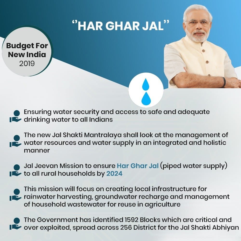 #BudgetForNewIndia - Har Ghar Jal
narendramodi.in/category/infog…
via NaMo App