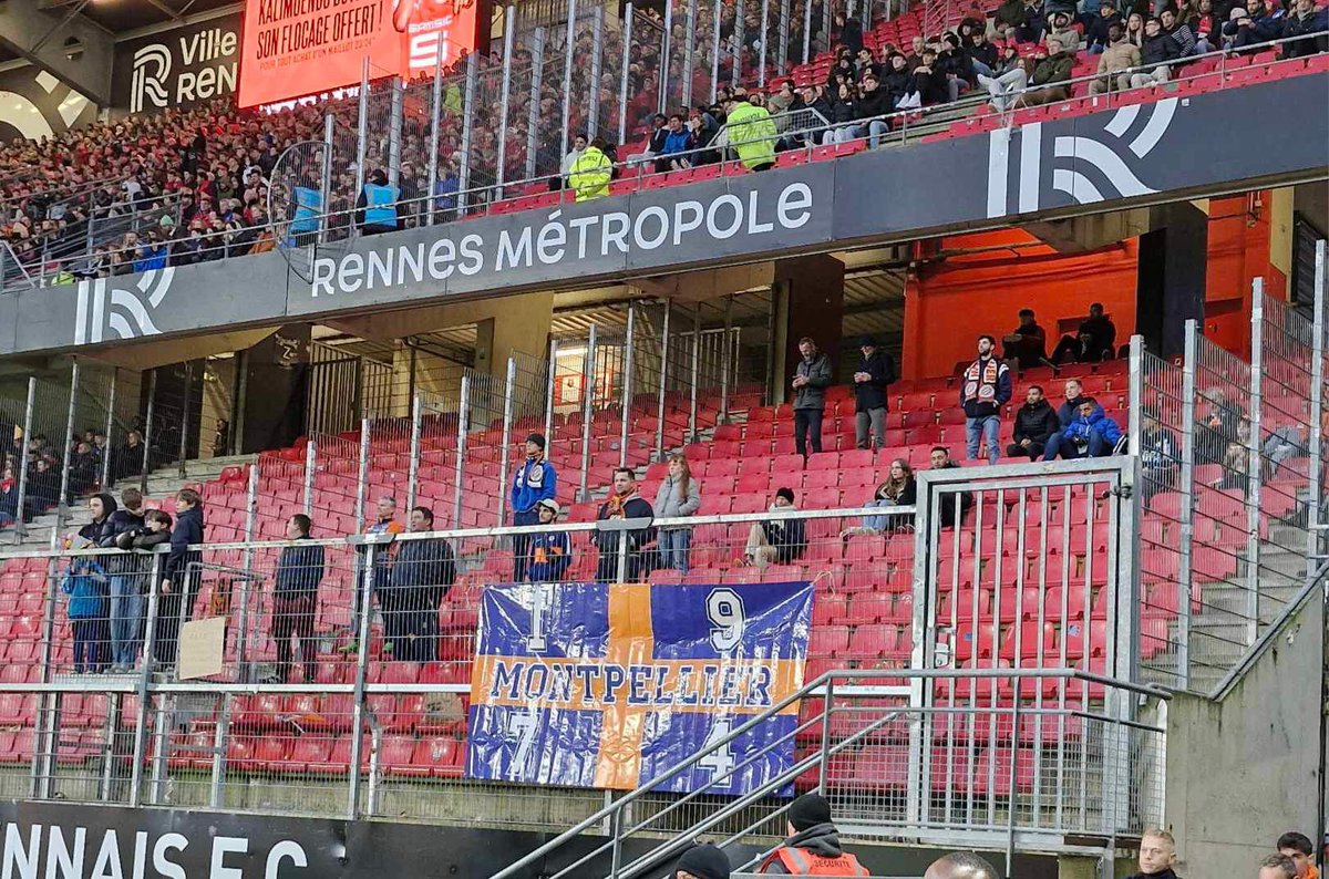 ⚽️ Rennes - Montpellier 
📢 Parcage montpelliérain ! 
📆 Dimanche 4 février 2024 
📸 UMF

#SRFCMHSC