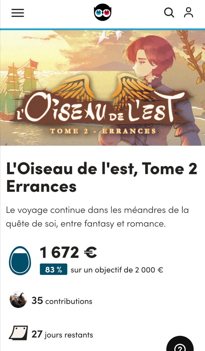On a dépassé les 80% hier 🥺 Merci pour le soutien ! Les 100% ne sont plus très loin !

Si vous voulez découvrir la série et peut-être vous laisser tenter :
fr.ulule.com/l-oiseau-de-l-…