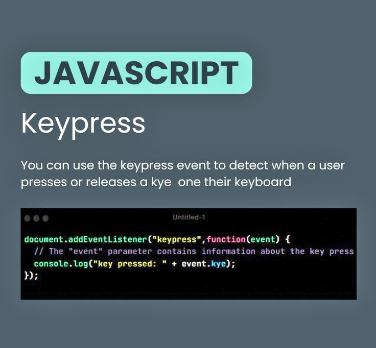 Ritika_kaurr's tweet image. 📌 Javascript keypress: