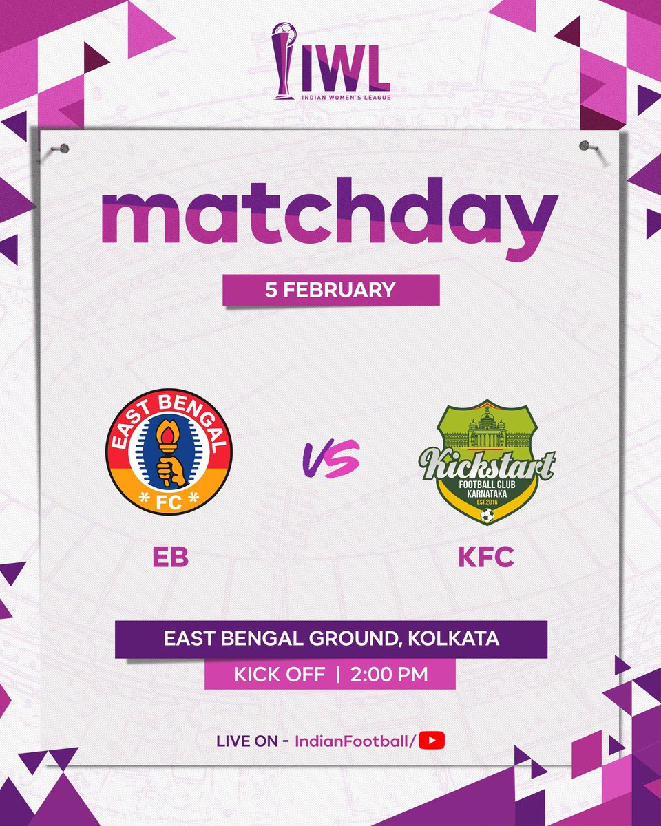 Indian_FT_HLT's tweet photo. π¨| MATCH DAY βοΈ
@eastbengal_fc will lock horns with @Kickstart_fc in a battle for all 3οΈβ£ points! ππ»
#EBKFC βοΈ #ILeague π #TogetherWeRise π€ #IndianFootball β½ https://t.co/kCom9nWGOY
