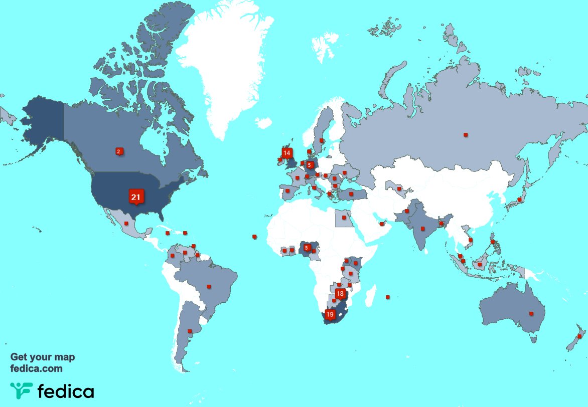 Special thank you to my 4 new followers from USA, and more last week. fedica.com/!Samnyoni97