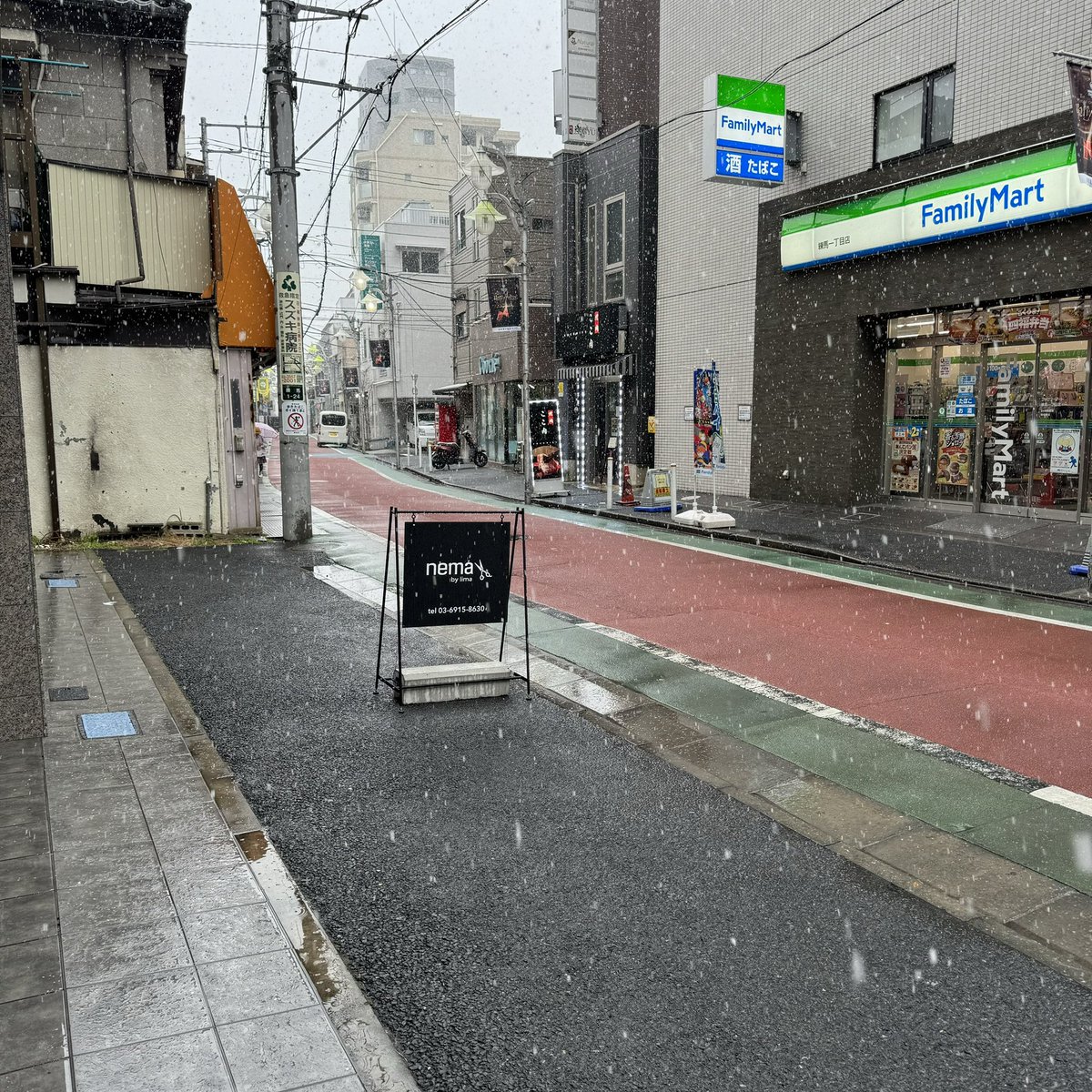 koa_neo's tweet photo. 東京の雪　ネマの前も雪模様 https://t.co/q74ZhsLtqK