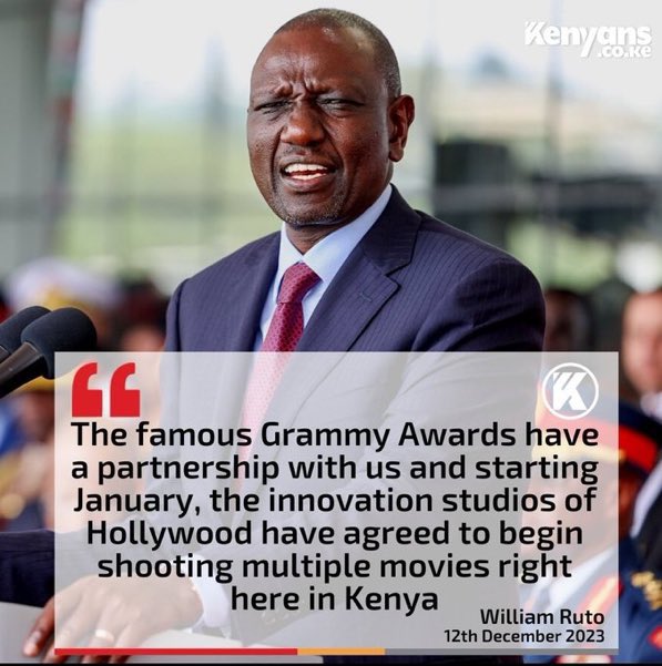 I’m surprised Kenya’s President didn’t win Best Global Artist for his hit song ‘in 6 months time’ in the recently concluded Grammies.