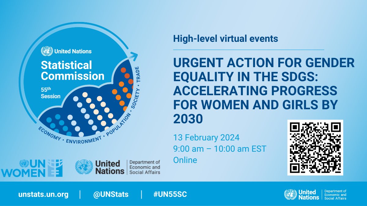 Join us in this virtual event on ways to accelerate progress on #GenderEquality & #Poverty ahead of the 55th Session of the UN Statistical Commission! 📅13 Feb | 9am EST Register now: buff.ly/3w09GU4 #UN55SC @UNStats @UN_Women @UNDESA @Equal2030 @miosotisr